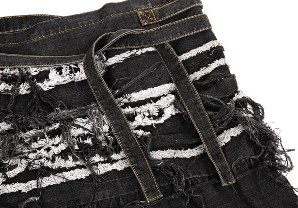 tao COMME des GARCONS Frayed Design Denim Skirt K-157465_004