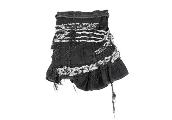 tao COMME des GARCONS Frayed Design Denim Skirt K-157465_011