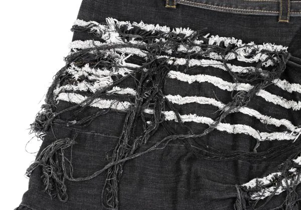 tao COMME des GARCONS Frayed Design Denim Skirt K-157465_013