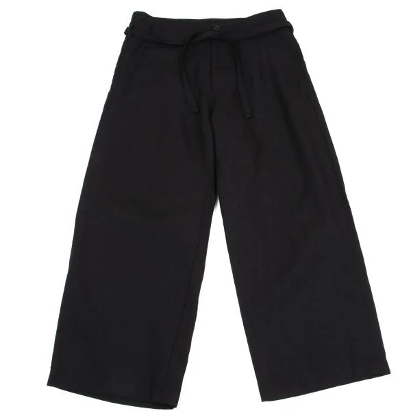 コムコム コムデギャルソンCOMME des GARCONS ウールベルテッドワイドパンツ 黒S K-157468_001