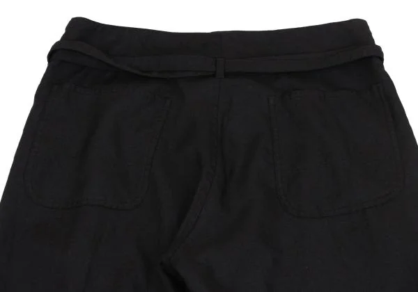コムコム コムデギャルソンCOMME des GARCONS ウールベルテッドワイドパンツ 黒S K-157468_016