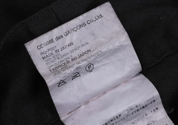 コムコム コムデギャルソンCOMME des GARCONS ウールベルテッドワイドパンツ 黒S K-157468_018