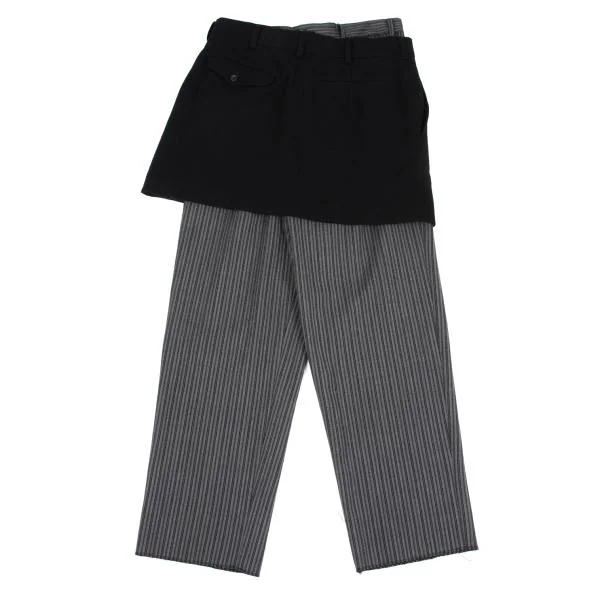 COMME des GARCONS Skirt Pasted Stripe Pants Grey,Black S K-157478_001