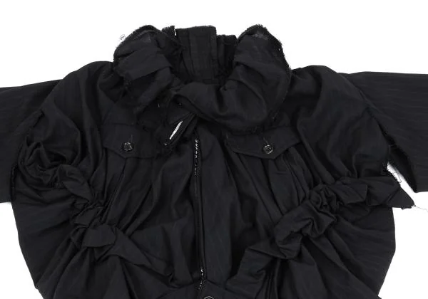 COMME des GARCONS Wool Striped Gather Design Jacket K-157481_003