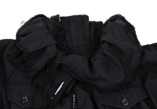COMME des GARCONS Wool Striped Gather Design Jacket K-157481_004