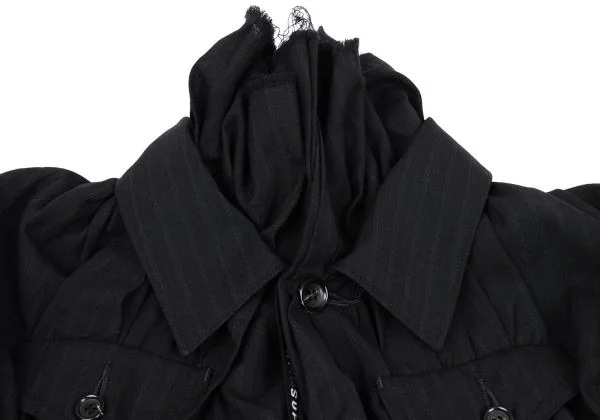 COMME des GARCONS Wool Striped Gather Design Jacket K-157481_005