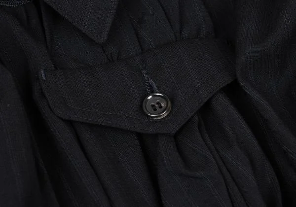 COMME des GARCONS Wool Striped Gather Design Jacket K-157481_007