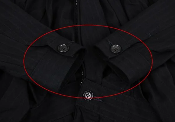 COMME des GARCONS Wool Striped Gather Design Jacket K-157481_010