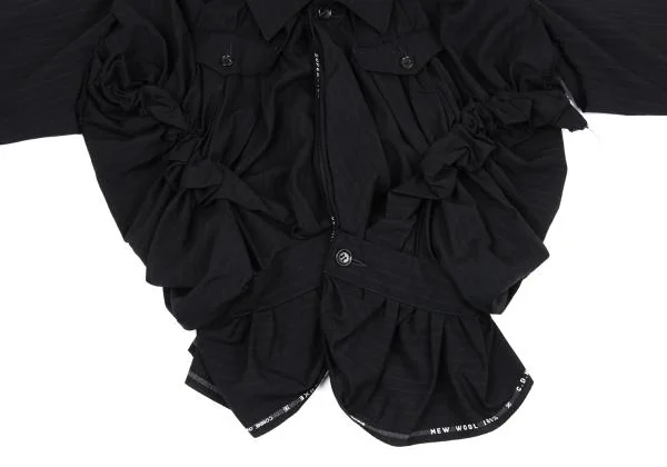 COMME des GARCONS Wool Striped Gather Design Jacket K-157481_012