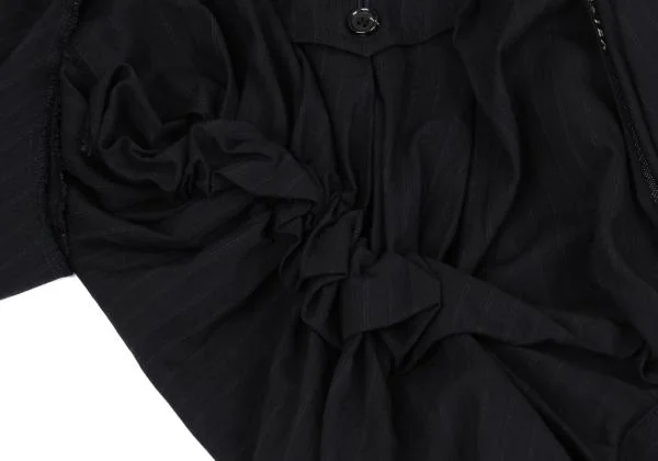 COMME des GARCONS Wool Striped Gather Design Jacket K-157481_013