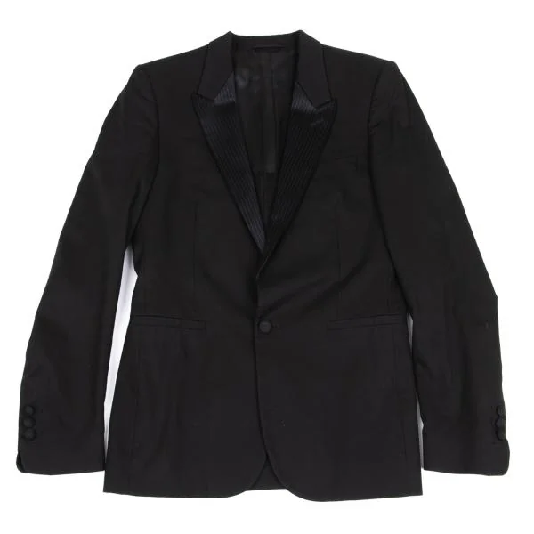 Martin Margiela 10 Striped Peaked Lapel Switching Jacket Black 46 K-157535_001