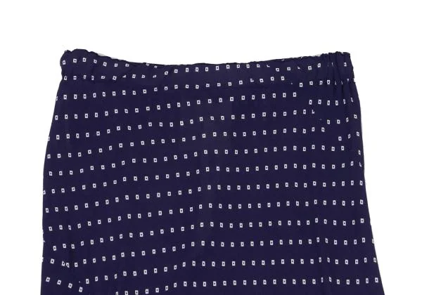 コムコム コムデギャルソンCOMME des GARCONS レーヨン総柄プリントスカート 紺白M K-157552_003