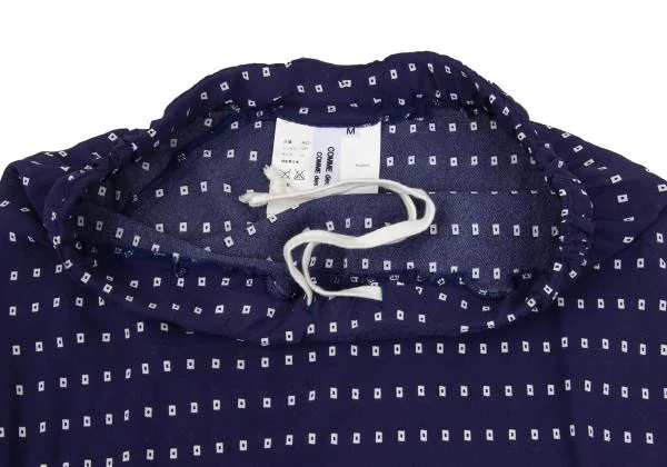 コムコム コムデギャルソンCOMME des GARCONS レーヨン総柄プリントスカート 紺白M K-157552_004
