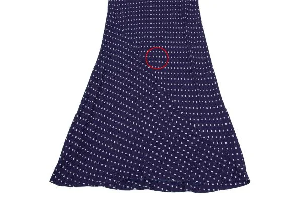 コムコム コムデギャルソンCOMME des GARCONS レーヨン総柄プリントスカート 紺白M K-157552_005