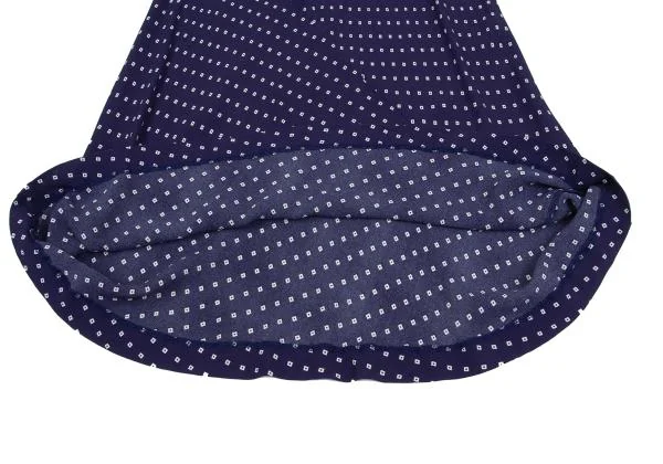 コムコム コムデギャルソンCOMME des GARCONS レーヨン総柄プリントスカート 紺白M K-157552_007