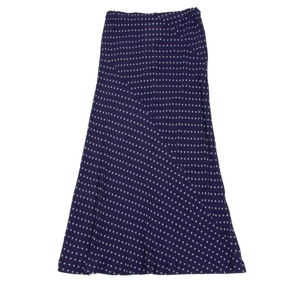 コムコム コムデギャルソンCOMME des GARCONS レーヨン総柄プリントスカート 紺白M K-157552_008