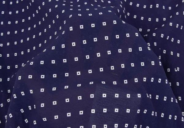 コムコム コムデギャルソンCOMME des GARCONS レーヨン総柄プリントスカート 紺白M K-157552_010