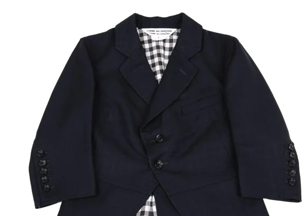 コムコム コムデギャルソンCOMME des GARCONS ブロックチェックダブルフェイスセットアップ 紺S K-157577_004