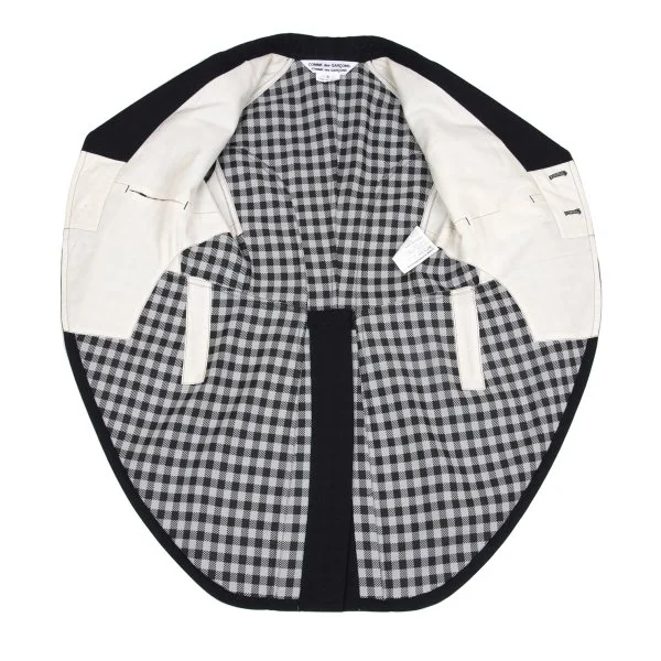 コムコム コムデギャルソンCOMME des GARCONS ブロックチェックダブルフェイスセットアップ 紺S K-157577_009
