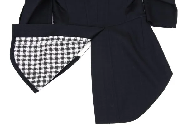 コムコム コムデギャルソンCOMME des GARCONS ブロックチェックダブルフェイスセットアップ 紺S K-157577_011
