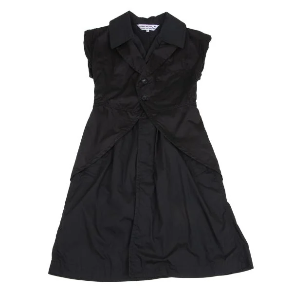 COMME des GARCONS Cotton Layered Puckering Sleeveless Coat K-157579_002