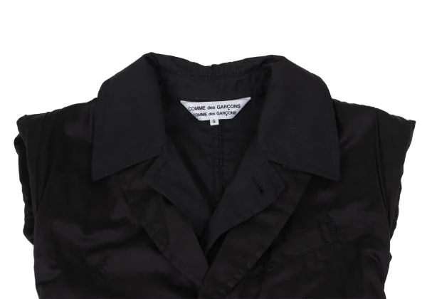 COMME des GARCONS Cotton Layered Puckering Sleeveless Coat K-157579_004