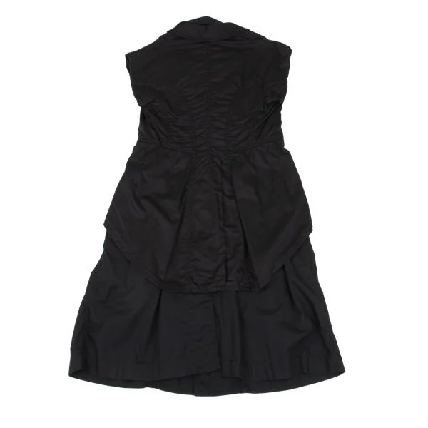 COMME des GARCONS Cotton Layered Puckering Sleeveless Coat K-157579_017