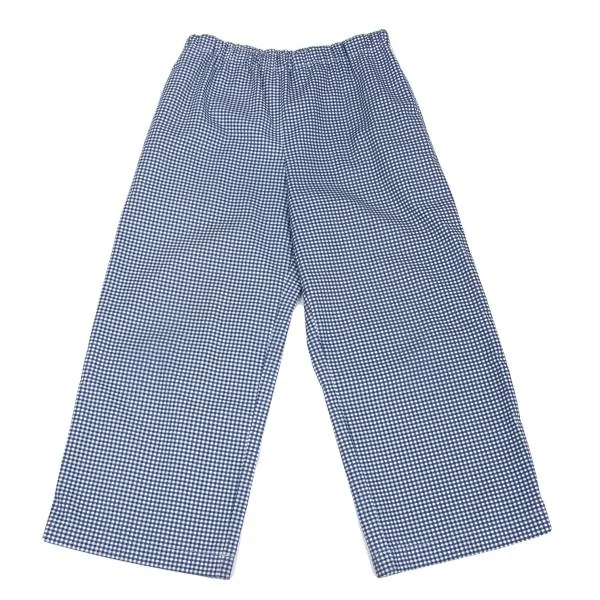 COMME des GARCONS Poly Cotton Gingham Check Pants Navy SS K-157585_001