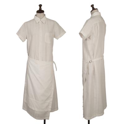 tricot COMME des GARCONS Wrap Skirt Switching Striped Weave Shirt Dress