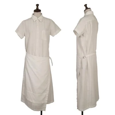 tricot COMME des GARCONS Wrap Skirt Switching Striped Weave Shirt Dress