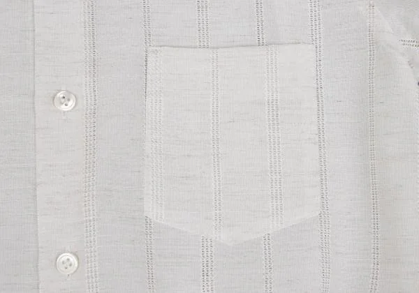 トリココムデギャルソンtricot COMME des GARCONS ラップスカート切替ストライプ織りシャツワンピース アイボリーM位 K-157594_007