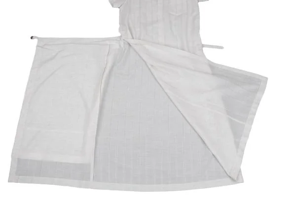 トリココムデギャルソンtricot COMME des GARCONS ラップスカート切替ストライプ織りシャツワンピース アイボリーM位 K-157594_013