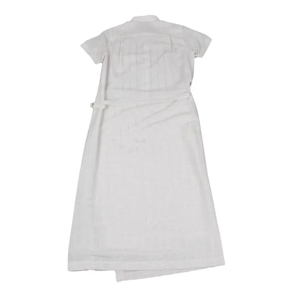 トリココムデギャルソンtricot COMME des GARCONS ラップスカート切替ストライプ織りシャツワンピース アイボリーM位 K-157594_014