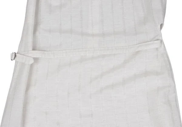トリココムデギャルソンtricot COMME des GARCONS ラップスカート切替ストライプ織りシャツワンピース アイボリーM位 K-157594_015