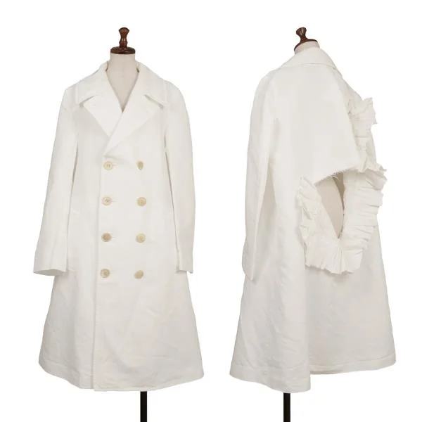COMME des GARCONS Poly Back Frill Cutting Design Coat White S K-157636_001