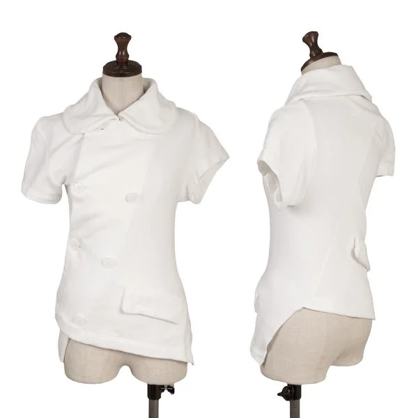 COMME des GARCONS Asymmetry Switching Sweat Short Sleeve Jacket White S K-157653_001