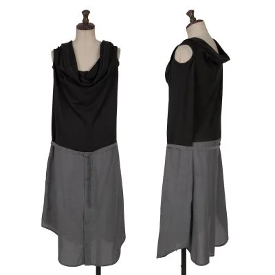 LIMI feu Drape Neck Switching Sleeveless Dress