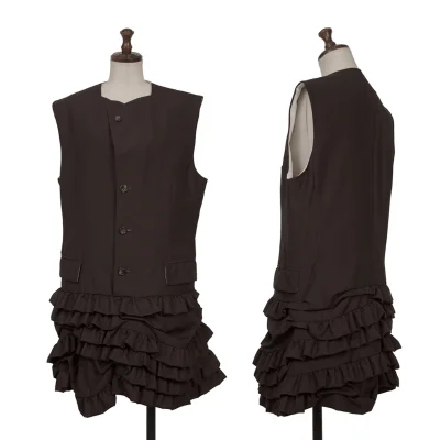 COMME des GARCONS Wool Frill Hem Sleeveless Pullover Jacket