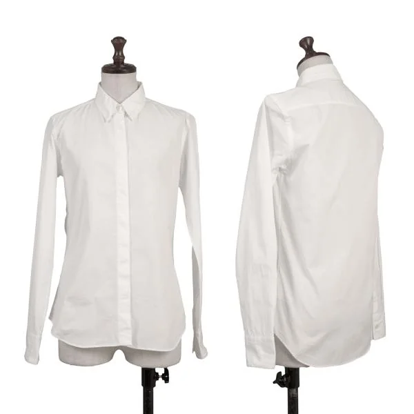 JOHN LAWRENCE SULLIVAN Cotton Fly Front Shirt White 6 K-157811_001