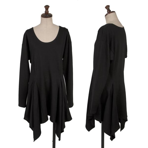 リミフゥLIMI feu ウール混ストレッチサイドドレープカットソー 黒S