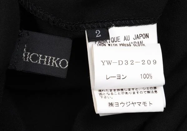 ミチコバイワイズMICHIKO by Y’s レーヨンスリットデザインノースリーブワンピース 黒2 K-157864_016