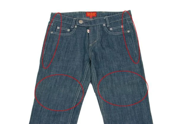 ヴィヴィアンウエストウッド レッドレーベルVivienne Westwood Red Label バックオーブ刺繍ロールアップデニムパンツ インディゴブルー1 K-157877_002