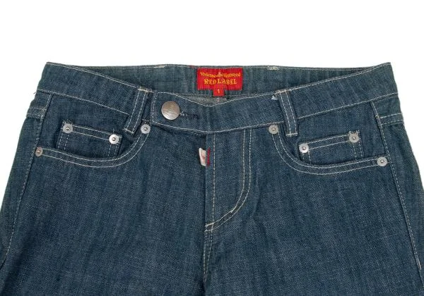 ヴィヴィアンウエストウッド レッドレーベルVivienne Westwood Red Label バックオーブ刺繍ロールアップデニムパンツ インディゴブルー1 K-157877_007