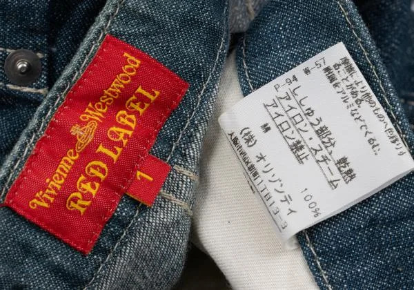 ヴィヴィアンウエストウッド レッドレーベルVivienne Westwood Red Label バックオーブ刺繍ロールアップデニムパンツ インディゴブルー1 K-157877_017
