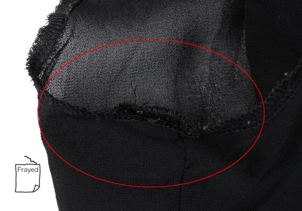 コムデギャルソンCOMME des GARCONS 製品染めジョーゼットフリルノースリーブ 黒M K-157893_004