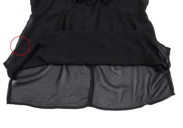 コムデギャルソンCOMME des GARCONS 製品染めジョーゼットフリルノースリーブ 黒M K-157893_009