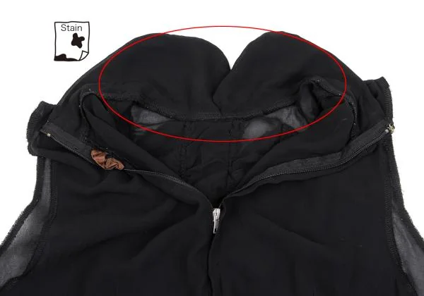 コムデギャルソンCOMME des GARCONS 製品染めジョーゼットフリルノースリーブ 黒M K-157893_014