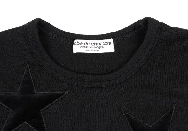 ローブドシャンブル コムデギャルソンrobe de chambre COMME des GARCONS ベロアスターパッチニットソー 黒M位 K-157902_004
