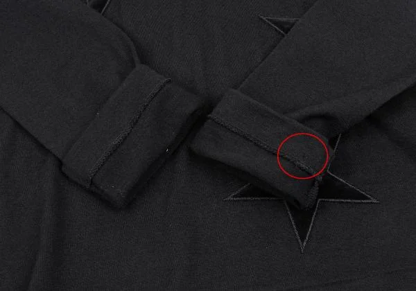 ローブドシャンブル コムデギャルソンrobe de chambre COMME des GARCONS ベロアスターパッチニットソー 黒M位 K-157902_009