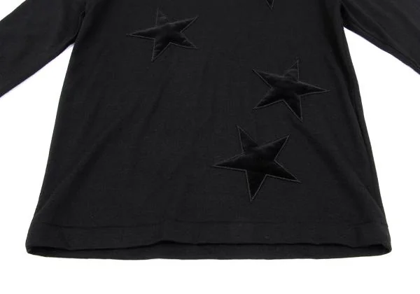 ローブドシャンブル コムデギャルソンrobe de chambre COMME des GARCONS ベロアスターパッチニットソー 黒M位 K-157902_011